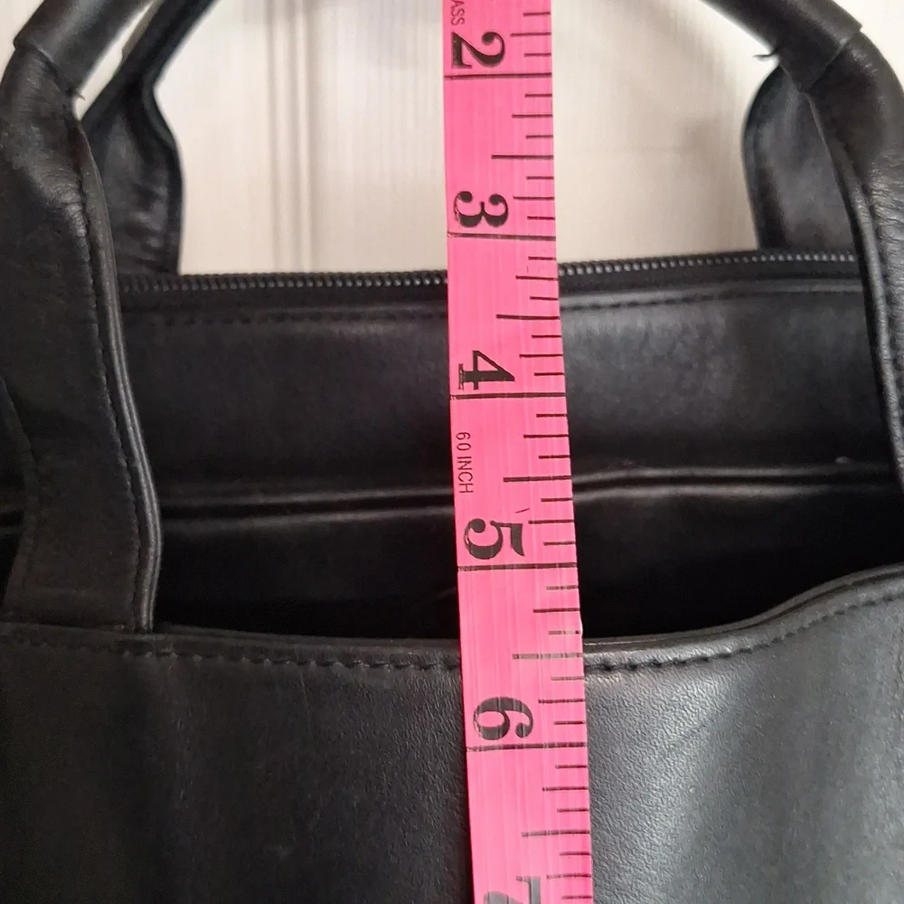 Eddie Bauer VTG Leather School Messenger Utility Briefcase Black Shoulder Bag